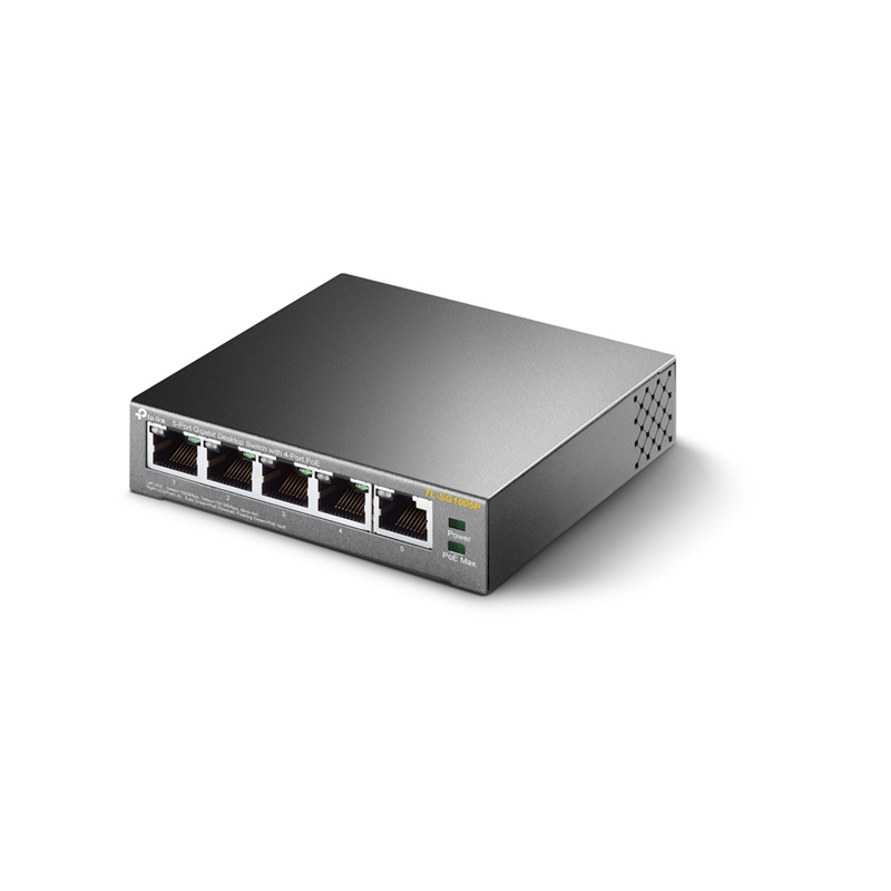 Коммутатор TP-Link TL-SG1005P (L2) 5x1Гбит/с 4PoE+ 65W неуправляемый