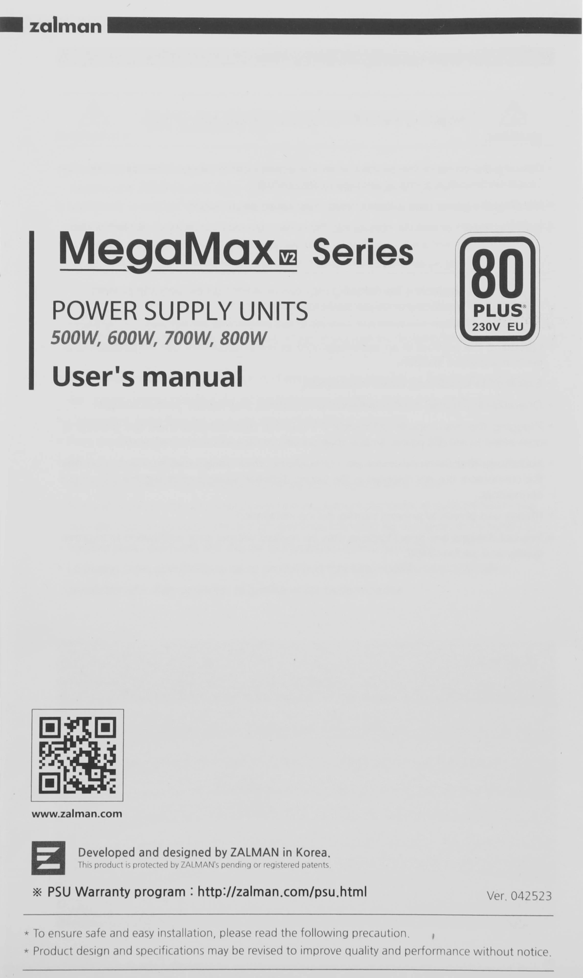 Блок питания Zalman ATX 600W ZM600-TXII V2 80+ white (20+4pin) APFC 120mm fan 6xSATA RTL