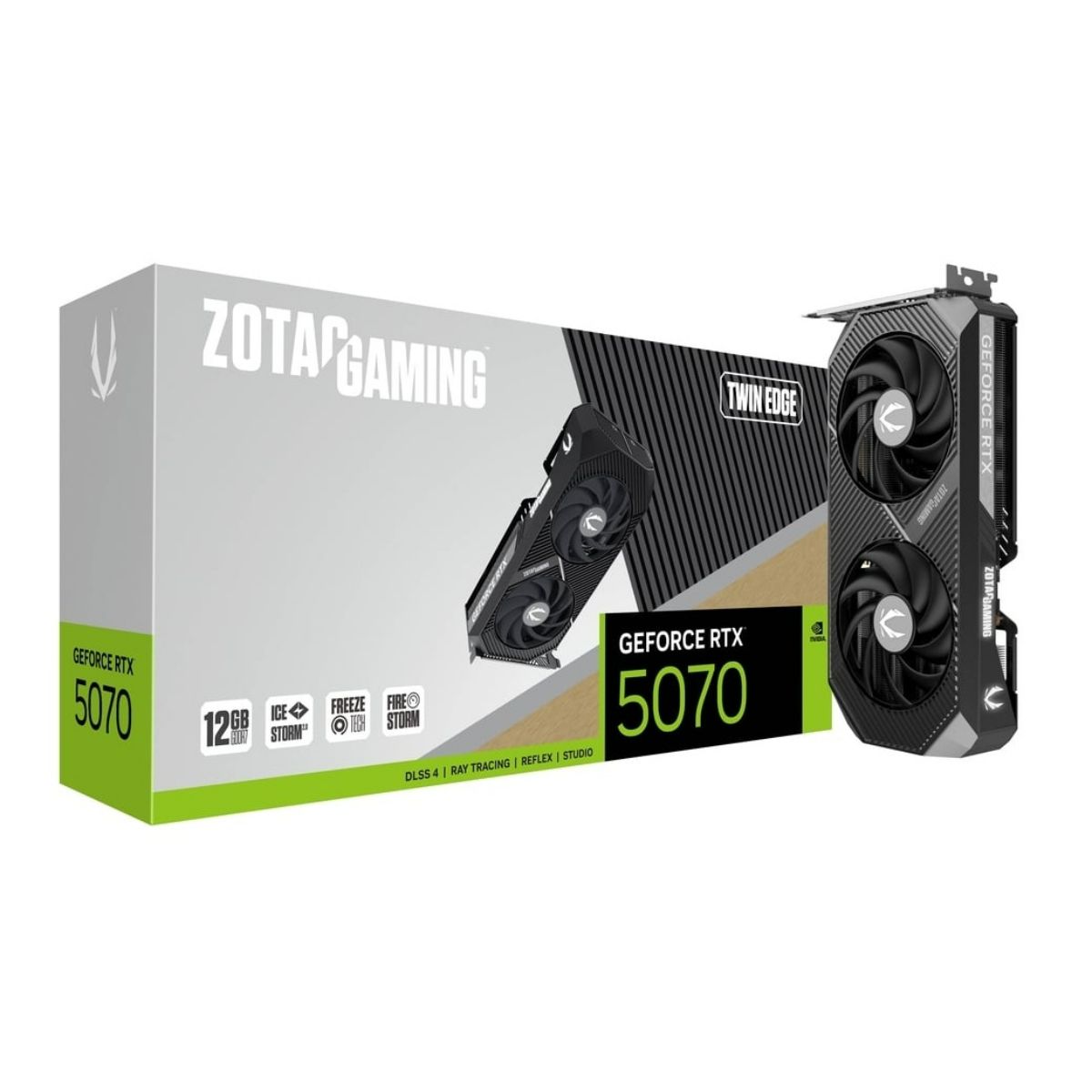 Видеокарта Zotac PCI-E 5.0 RTX 5070 TWIN EDGE NVIDIA GeForce RTX 5070 12Gb 192bit GDDR7 2512/28000 H