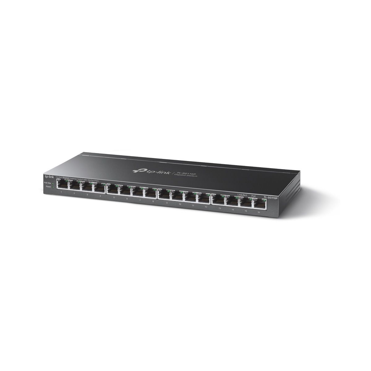 Коммутатор TP-Link TL-SG116P (L2) 16x1Гбит/с 16PoE+ 120W неуправляемый