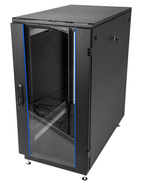 Шкаф ЦМО Шкаф телекоммуникационный напольный 24U (600  800) дверь стекло, чёрный