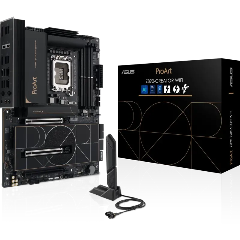 Материнская плата Asus PROART Z890-CREATOR WIFI Soc-1851 Intel Z890 4xDDR5 ATX AC`97 8ch(7.1) 1 x 10