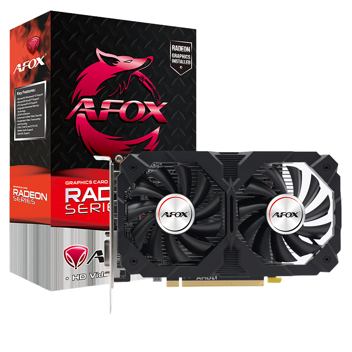 Видеокарта Afox RX550 2GB GDDR5 128bit DVI DP HDMI 2FAN RTL