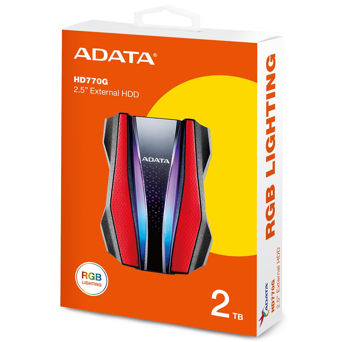 Жесткий диск внешний ADATA HD770G AHD770G-2TU32G1-CRD 2TB 2.5" USB 3.2 Gen 1, RGB, Military-gra