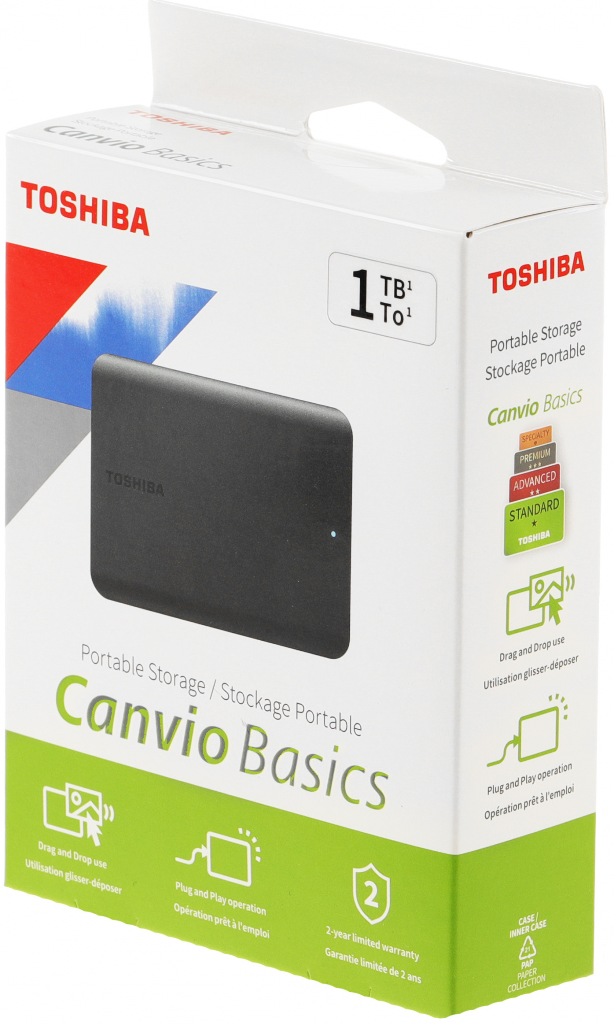 Жесткий диск Toshiba USB3.0 1TB HDTB510EK3AA Canvio Basics 2.5" черный