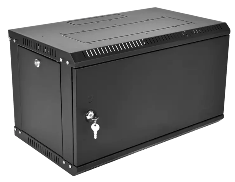 Шкаф ЦМО Шкаф телекоммуникационный настенный разборный ЭКОНОМ 6U (600  650) дверь металл, цвет черны