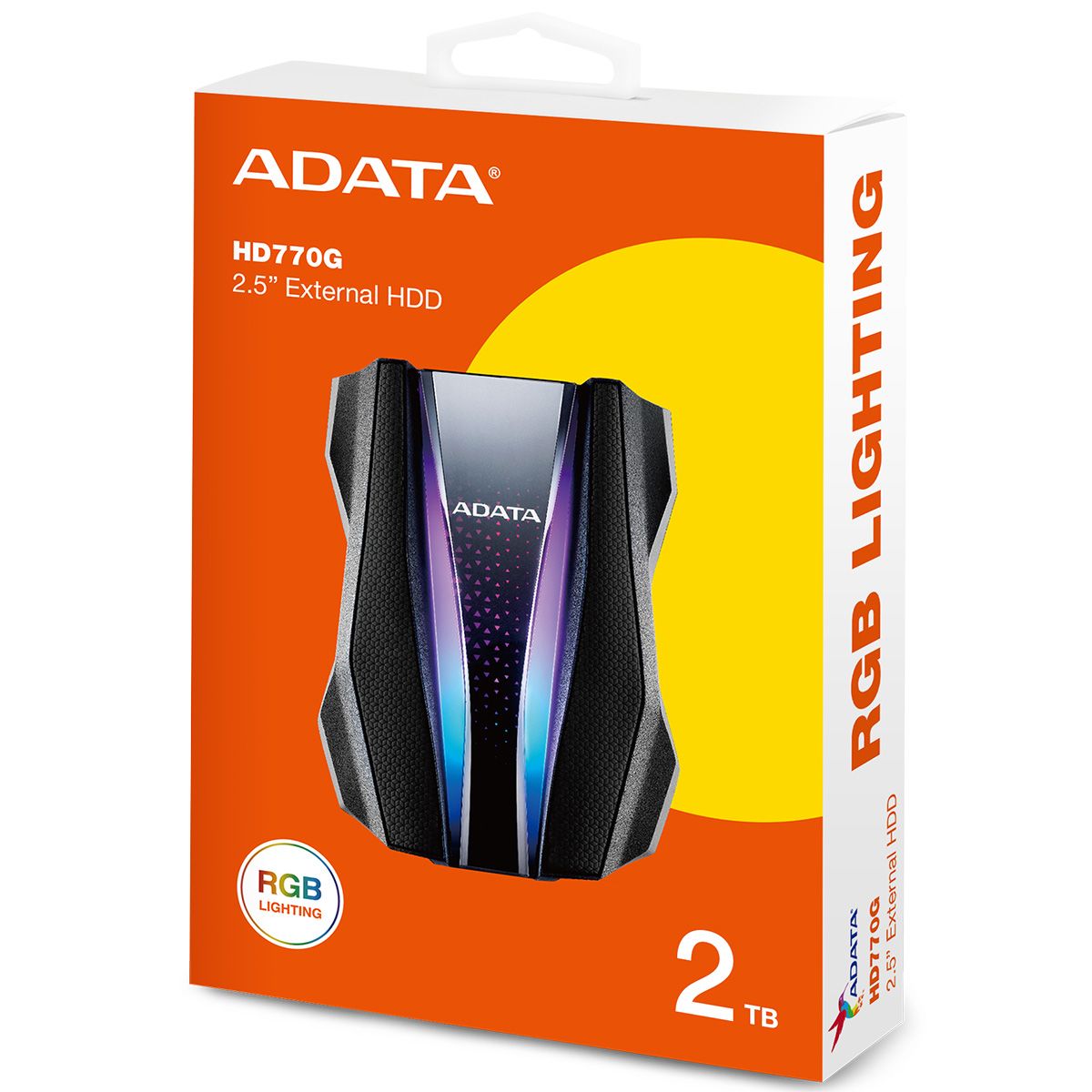 Жесткий диск внешний ADATA HD770G AHD770G-2TU32G1-CBK 2TB 2.5" USB 3.2 Gen 1, RGB, Military-gra